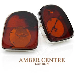 Clip on Earrings German Baltic Amber in 925 Silver Handmade - CL075 RRP £135!!! - Picture 1 of 5