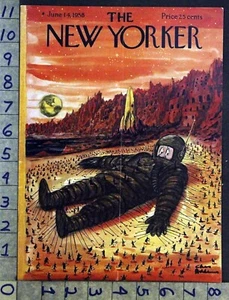 1958 SPACE ROCKET ASTRONAUT CHARLES ADDAMS ARTIST NEW YORKER COVER FC338 - Picture 1 of 1