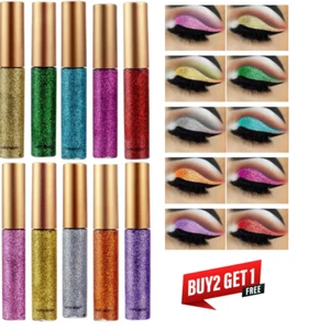 Sparkling Glitter Liquid Eyeliner Glitter Metalic Eye Liner Long Lasting Makeup - Picture 1 of 61