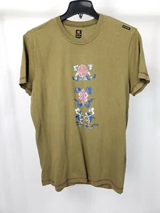 ENERGIE Olive Green Japanese Koi Fish Print Cotton T-Shirt sz L NWT $115 - Picture 1 of 1