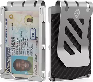 Minimalist Wallet for Men, Titanium Money Clip Wallet, RFID Blocking, Slim Alumi - Picture 1 of 12