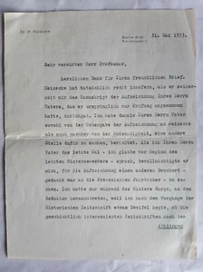 Hajo Holborn 1902-1969 / Brief 31. Mai 1933 Exil Emigration / Friedrich Meinecke - Picture 1 of 4