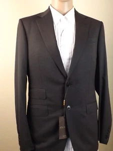 NWT GUCCI DARK GRAY WOOL STRETCH TWO BUTTON SUIT EUR 46 R / US 36 #221536 - Picture 1 of 11
