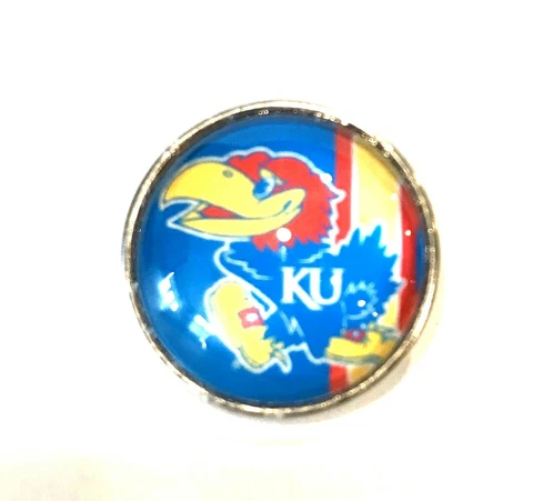 Kansas Jayhawks snap button 18mm fit ginger snap Jewelry Fast Shipping Cover
