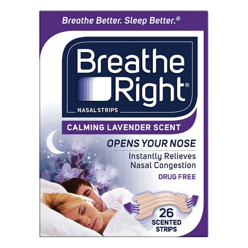 Breathe Right Nasal Strips Calming Lavender Tan 26 Scented Strips - image 1 of 1