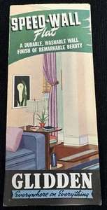 Vintage 1940 Glidden Speed-Wall Flat Paint Brochure Durable Washable Wall Finish - Picture 1 of 4