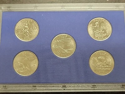 2003 D Denver UNC Statehood State Quarters Clad 5 Coin Set NO BOX COA Maine - Image 1 of 3
