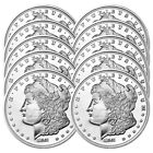 Lot of 10 - 1 Troy oz Sunshine Mint Morgan Design .999 Fine Silver Round Mint.