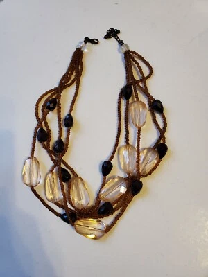 Collar con Cuentas en Capas Premier Designs Multicolor Tono Bronce Extensor Negro Foto 1 de 4