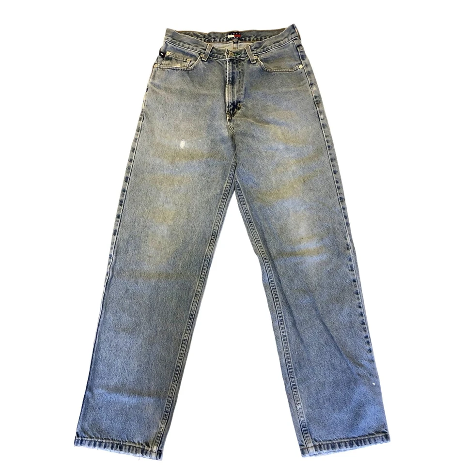 Pantalones de mezclilla HIP HOP de colección años 80 90 Tommy Hilfiger azules desgastados Foto 1 de 4