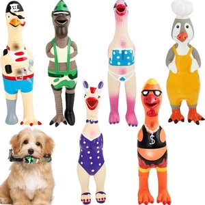 6 Pcs Dog Latex Squeaky Toys Chicken Interactive Pet Squawkers Earl Captain J... - Picture 1 of 7