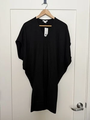 Vestido Helmut Lang Sonar Talla XS Pequeño Negro Lana Cuello en V Minimalista Evento Femenino Foto 1 de 4