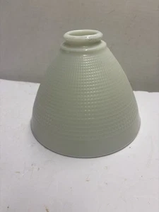 Vintage 8" White Milk Glass Lamp Shade Waffle Pattern 2 1/4" - Pre-Owned - Picture 1 of 6