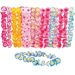 38" Bulk 48 Pc. Two-Tone Luau Party Maui Flower Polyester Leis - Picture 1 of 1
