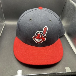 Vintage Cleveland Indians Chief Wahoo New Era Pro Model Size 7 1/4 Wool Hat - Picture 1 of 2