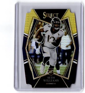 2021 Panini Select Seth Williams RC #198 Black and Gold Prizm Die Cut Broncos - Picture 1 of 2