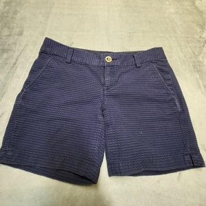 Lilly Pulitzer Damenshorts 2 marineblau The Jayne Shorts 7 Zoll Schrittlänge Wellen-Jacquard - Bild 1 von 11