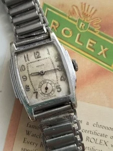 Vintage ROLEX WATCH 1920s Art Deco Tonneau Case Working 15 jewels, Superbalance - Picture 1 of 24