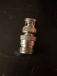 BNC Male to N Female Coaxial Adapter - Picture 1 of 3