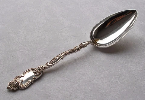 RAR Huge Serving Spoon Rococo by Bruckmann Um 1882 From 800er Silver Cover