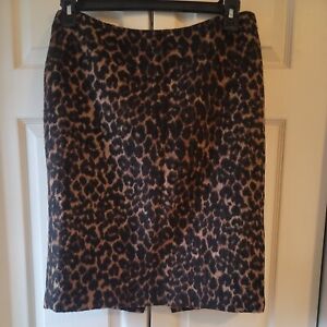 Talbots Faux Combed Leopard Fur Pencil Skirt lined inside. Size 8. 