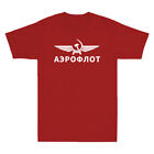 Aeroflot Shirt Russian Airlines Aviation Soviet Union USSR Men's Cotton T-Shirt