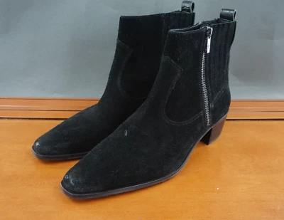 Donald Pliner Banks Women's 8.5 Shoe Black Suede Pull On Casual Ankle Bootie - Image 1 of 4