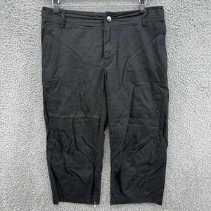 Banana Republic Womens 12 Black Crop Mid Rise Cargo Outdoor Hiking Pants Gorp - Picture 1 of 8