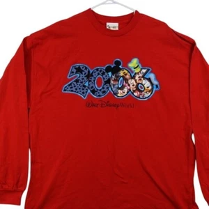 Camisa Walt Disney World 2006 para hombre 2XL roja manga larga Mickey Mouse Pluto - Imagen 1 de 6