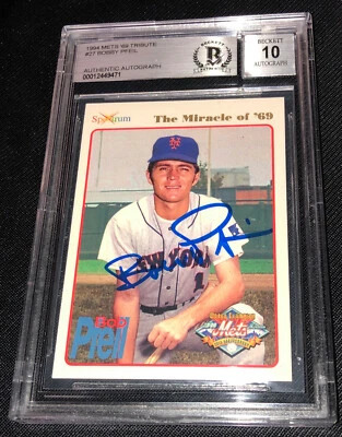 BOBBY PFEIL SIGNED 1969 NEW YORK METS 1994 SPECTRUM #27 BECKETT AUTO GRADE 10 - Image 1 of 2