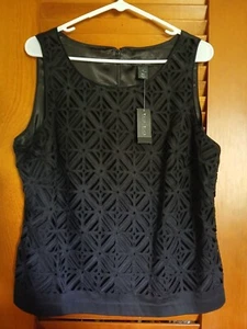 Neu mit Etikett White House Black Market DAMENBLUSE SCHWARZ ÄRMELLOS GRÖSSE 16 - Bild 1 von 3