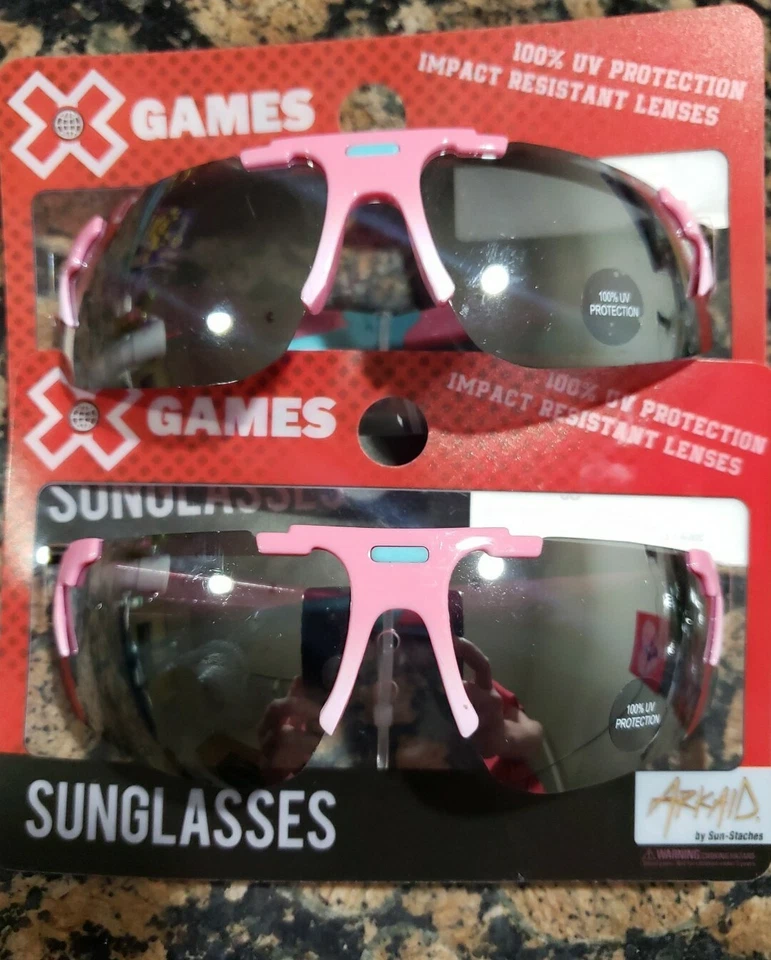 1 Pair Licensed Kids XGames Shades Pink Sports Wrap Child Size Arkaid Sunglasses - Изображение 1 из 1