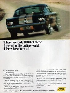 1966 Shelby GT 350 H "1000 in the World" Ford Mustang Original Hertz Print Ad - Picture 1 of 1