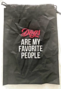 Hunde sind meine Lieblingsmenschen schwarzer Stoffbeutel mit Kordelzug - Bild 1 von 6