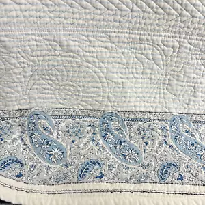Trapunta Ralph Lauren Paisley Bordo Blu Bianco Cotone Completo/Regina 108 X 90 in - Foto 1 di 4