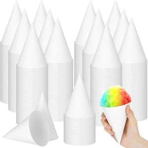 1000 Pieces Paper Cone Cups 6 Oz Disposable Snow Cone Cup Pre Coated Leakproof I - Picture 1 of 6
