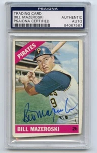 BILL MAZEROSKI Signed 1966 Topps #210 Pirates  PSA/DNA Encapsulated - Picture 1 of 1