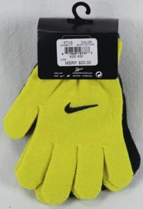 Nike Boys Swoosh Gloves Yellow Black Size 8/20 NWT - Picture 1 of 1