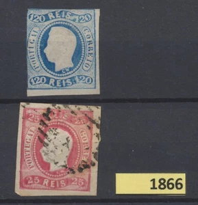 Portugal Stamps: 1866: Imperf King Luis; SG40,46; CV £513 - Picture 1 of 5