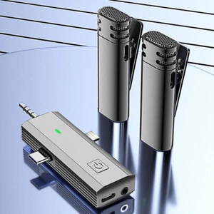 3-in-1 Wireless Lapel Lavalier Microphone Noise-Reducing Mic For iPhone/Android - Picture 1 of 17