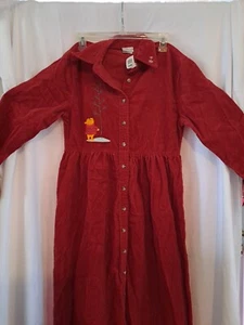 Vintage Disney 90er Winnie Puuh rotes Cord Langarm Kleid Gr. Small NEU! - Bild 1 von 11