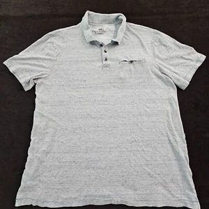 Rock & Republic Light Blue Striped Short Sleeve Polo Shirt Men's L - Picture 1 of 8
