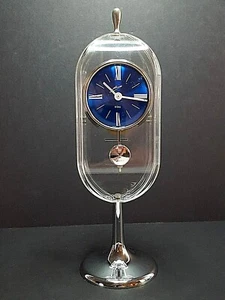 Vintage Johmid Pendulette Lucite Tulipe Desk Clock West Germany 60's - Picture 1 of 12