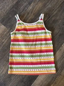 TOP BAMBINA TAGLIA 7 BY GYMBOREE VERDE GIALLO ARANCIONE CON PERLINE MARRONI - Foto 1 di 7