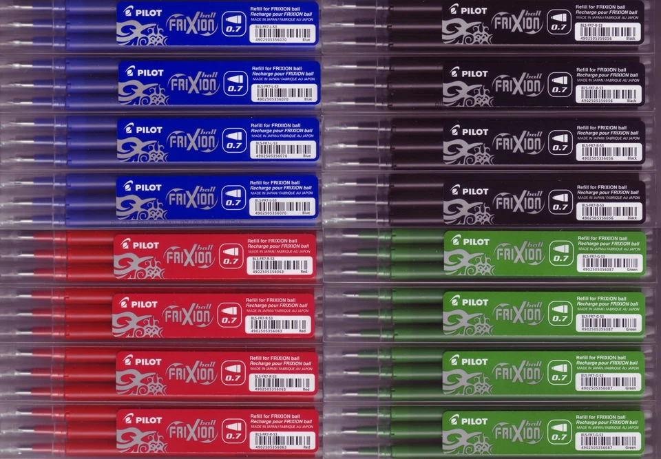 12 x PILOT Frixion Ball Tintenroller Ersatzmine Minen BLS-FR7 für BL-FR7 bl schw