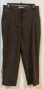 David Brooks Petites Pants Trousers Flat Front Brown Pockets Stretch Women's 16P - Picture 1 of 6