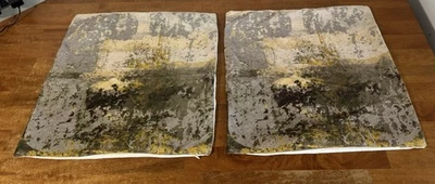 Juego de 2 fundas de almohada Surya multicolor verde gris amarillo salpicaduras de algodón Foto 1 de 4