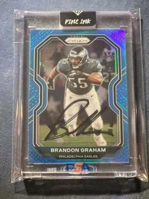 Brandon Graham 2020 Panini Prizm Blue Signed FINE-INK AUTO  - Image 1 of 4