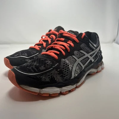 ASICS гель Kayano 22 кроссовки женский размер 10 черный/оранжевый кроссовки ̼T597N - Изображение 1 из 4