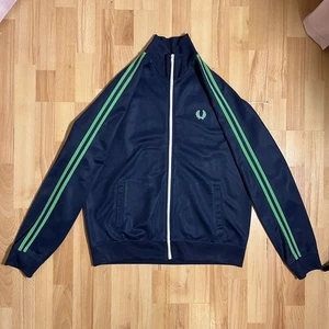 Vintage Fred Perry Zip Trainingsjacken y2k Streifen an den Ärmeln Gr. L - Bild 1 von 7